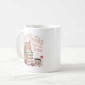 Mug Cozy Katze liest Bücher Herbstdesign Kaffeetasse (Vorderseite Links)