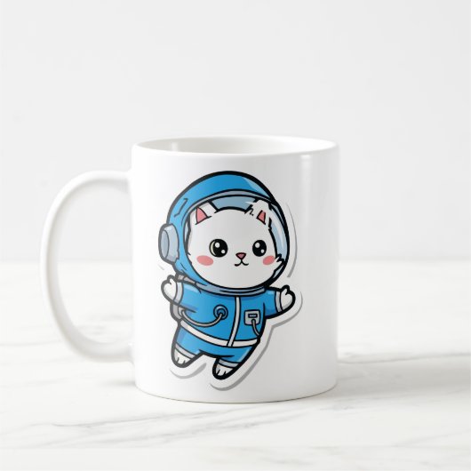 Mug Cute Astronaut Cat Kawaii Kaffeetasse (Links)