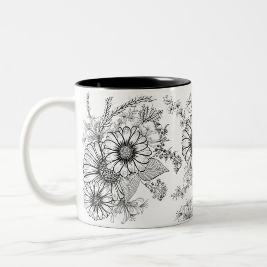 Mug Daisy Floral Zweifarbige Tasse (Links)