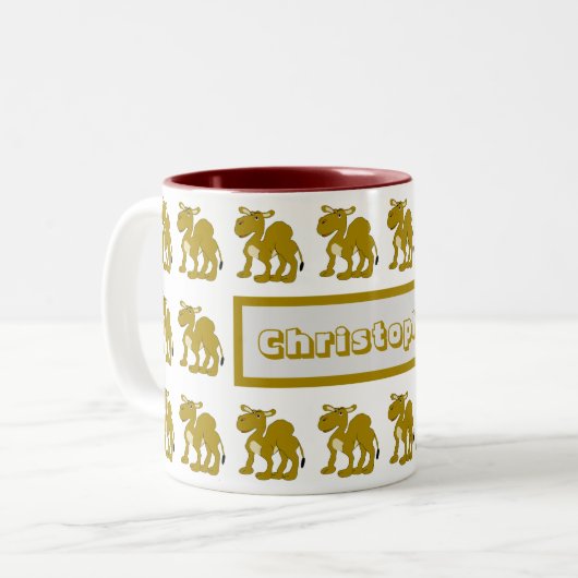 Mug Dromedary Camel Design Zweifarbige Tasse (Vorderseite Links)