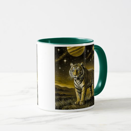 Mug Einfarbiges Tigerbild. Tasse (VorderseiteRechts)