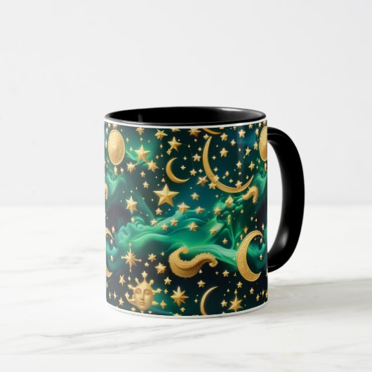 Mug - Emerald Celestial Moon Tasse (VorderseiteRechts)