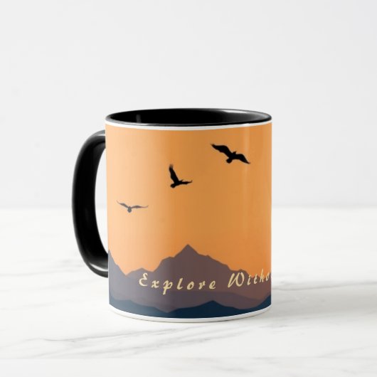 Mug "Explore Without Limits" Tasse (Vorderseite Links)