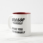 Mug – Funny Coffee Lover’s Cup for Caffeine Addict Zweifarbige Tasse (Vorderseite Links)
