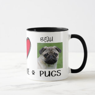Mug für Pug-Liebhaber mit Frieden Liebe Pugs Tasse
