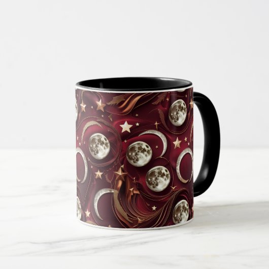 Mug - Garnet Red Celestial Moon Tasse (VorderseiteRechts)