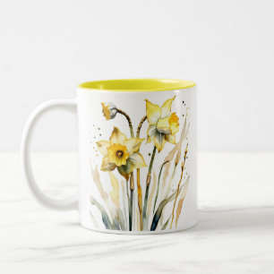 Mug. Gelbe Rosen Zweifarbige Tasse