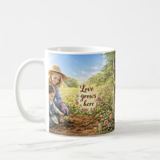 Mug - Grandma Gardening Where Love Grows Kaffeetasse (Links)