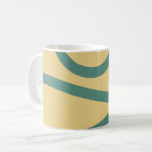 Mug – Green Lines on Yellow Kaffeetasse (Vorderseite Links)