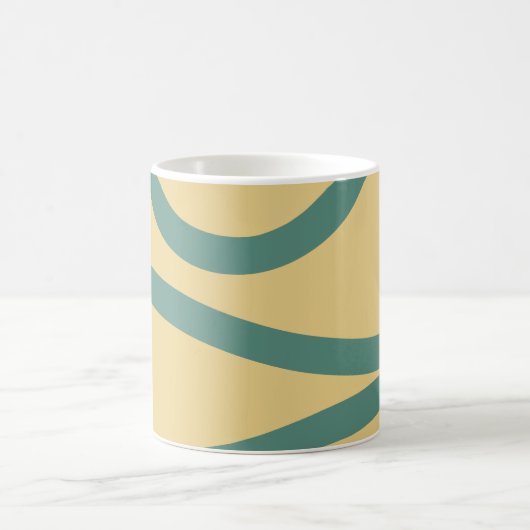 Mug – Green Lines on Yellow Kaffeetasse (Mittel)