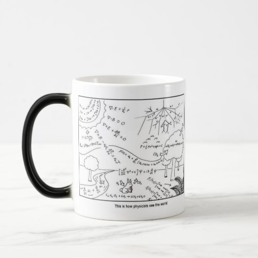 Mug How physicists see the world ,[RIGHT HANDED] Verwandlungstasse (Links)