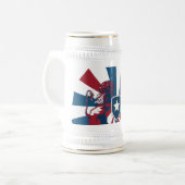 Mug in american colors, with a medieval touch bierglas (Vorderseite Links)