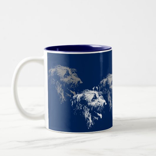 Mug Irish Wolfhound Zweifarbige Tasse (Links)