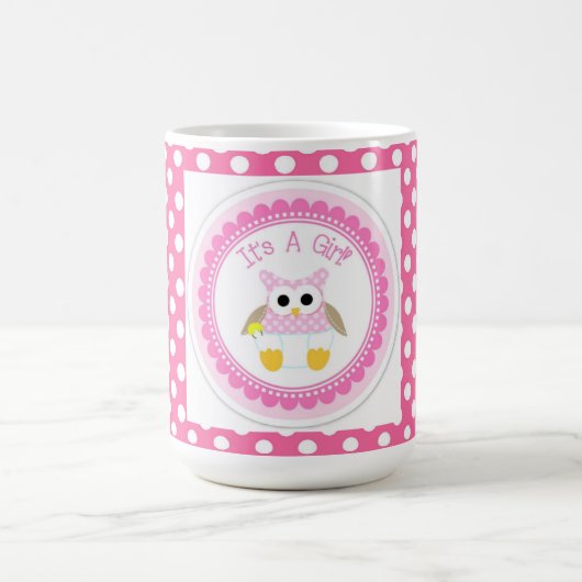 Mug/It ist ein Mädchen mit rosa Tupfen Kaffeetasse (Mittel)