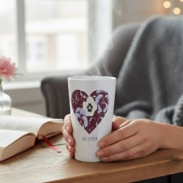 Mug Latte Cœur de Violettes Edition  "MY LOVE" Milchtasse