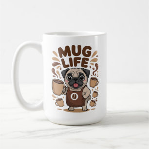 Mug Leben, Lustiger Barista-Mops-Kaffeeliebhaber Kaffeetasse