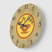Mug Life Wall Clock Große Wanduhr (Winkel)