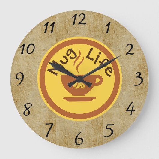 Mug Life Wall Clock Große Wanduhr (Vorderseite)