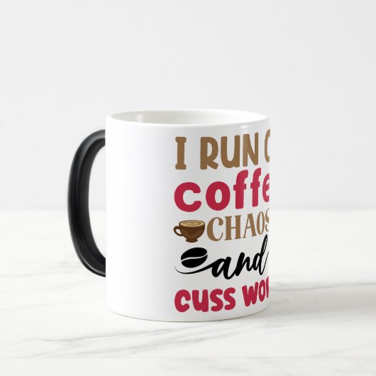 Mug Magic Funny Office Coffee Quotes Verwandlungstasse (Vorderseite Links)