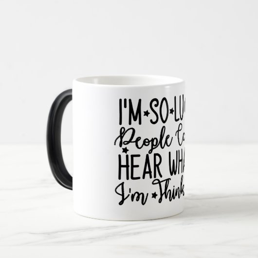 Mug Magic Funny Office Coffee Quotes Verwandlungstasse (Vorderseite Links)