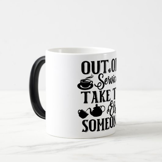 Mug Magic Funny Office Coffee Quotes Verwandlungstasse (Vorderseite Links)