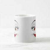 Mug Magic Sarcastic Women Face with Red Lips Verwandlungstasse (Mittel)