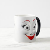 Mug Magic Sarcastic Women Face with Red Lips Verwandlungstasse (VorderseiteRechts)