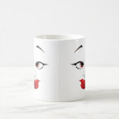 Mug Magic Sarcastic Women Face with Red Lips Verwandlungstasse (Mittel)