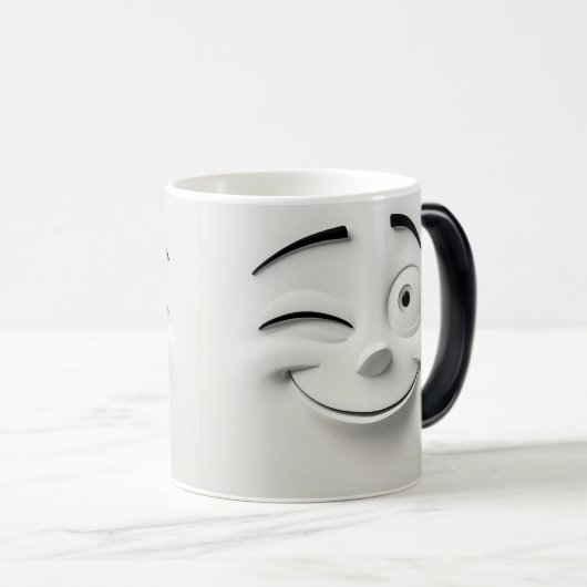 Mug Magic Winking Cartoon Face 3D Verwandlungstasse (VorderseiteRechts)