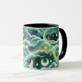Mug - Mint Green Celestial Moon Tasse (VorderseiteRechts)