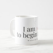 Mug mit der Aufschrift 'Von Neuem Beginnen' Kaffeetasse (Vorderseite Links)