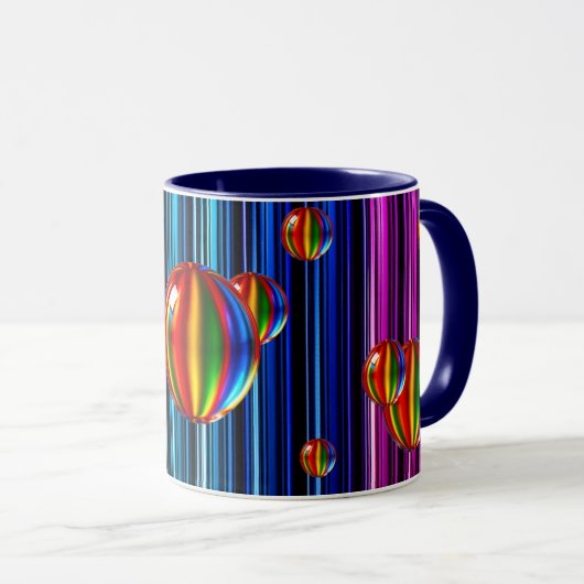Mug mit durchsichtigen Glasblasen. Tasse (VorderseiteRechts)