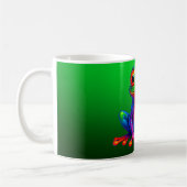 Mug mit einem hellen Frosch. Kaffeetasse (Links)