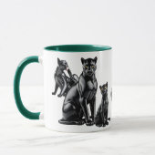 Mug mit einer Leoparden-Versammlung. Tasse (Links)