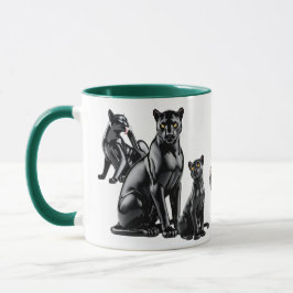 Mug mit einer Leoparden-Versammlung. Tasse