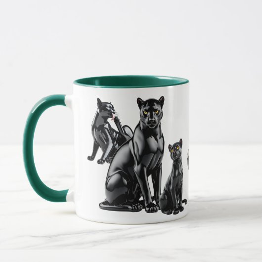 Mug mit einer Leoparden-Versammlung. Tasse (Links)