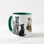 Mug mit einer Leoparden-Versammlung. Tasse (Vorderseite Links)