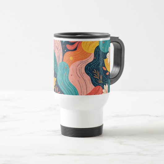 Mug mit fantastischem Blumendesign Reisebecher (VorderseiteRechts)