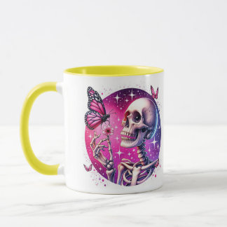 Mug mit fröhlichem Skelett Tasse