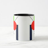 Mug mit geometrischen Farbdesigns. Tasse (Zentrum)