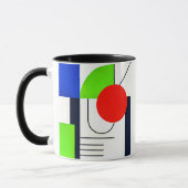 Mug mit geometrischen Farbdesigns. Tasse (Links)