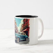 Mug mit Oldtimer aus den 1940ern Zweifarbige Tasse (VorderseiteRechts)