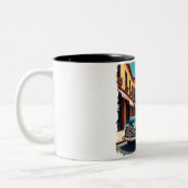 Mug mit Oldtimer aus den 1940ern Zweifarbige Tasse (Links)