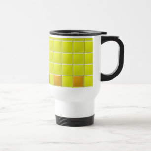 Mug - Mosaic Squares in Yellow (v.2) Reisebecher