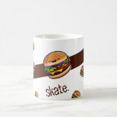 Mug Motiv Burger Kawaii "eat skate repeat" Kaffeetasse (Mittel)