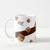 Mug Motiv Burger Kawaii "eat skate repeat" Kaffeetasse (Links)