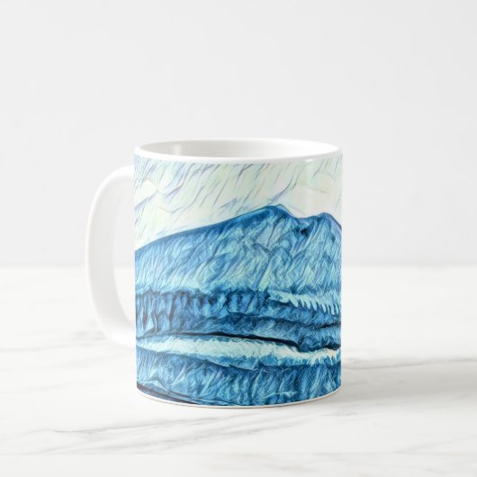 Mug Mt Tamalpais Watercolor Turquoise Kaffeetasse (Vorderseite Links)