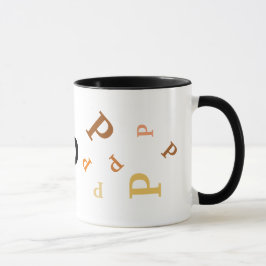 Mug - Multiple Orange and Brown Letters Tasse