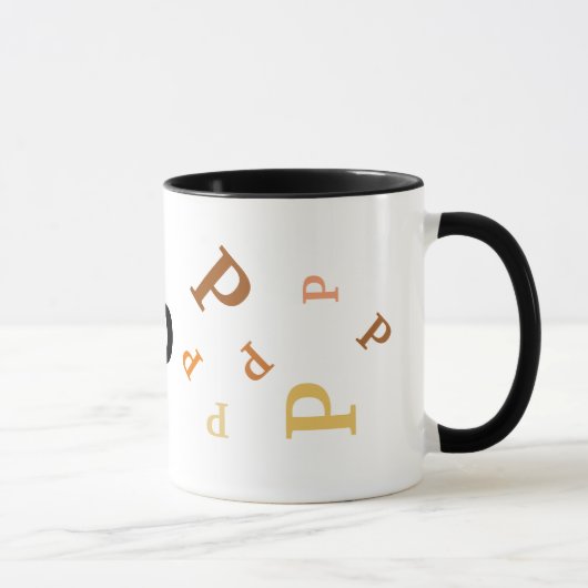 Mug - Multiple Orange and Brown Letters Tasse (Rechts)