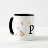 Mug - Multiple Orange and Brown Letters Tasse (Vorderseite Links)
